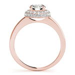 14K Rose Gold 1 CT Diamond Halo Engagement Ring