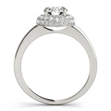 1 CT Round Diamond Halo Engagement Ring