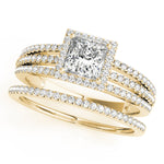 18K Yellow Gold 1.25ctw Diamond Halo Engagement Ring