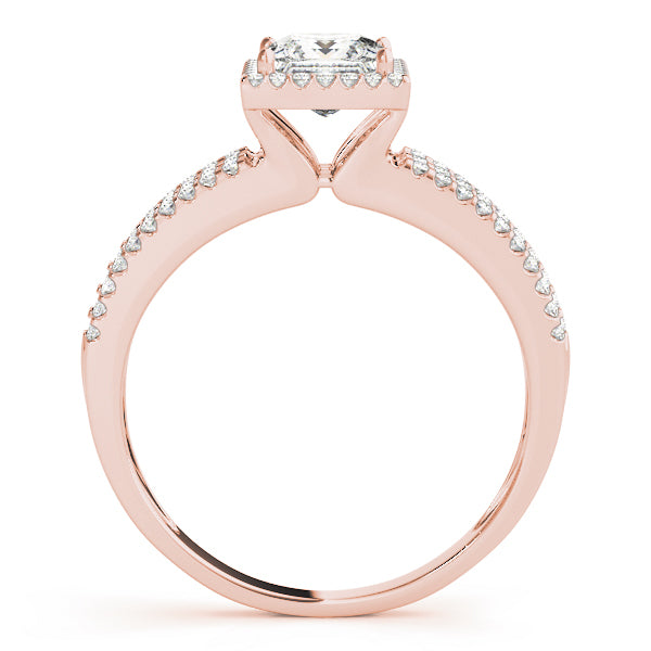14K Rose Gold 1.25ctw Diamond Halo Engagement Ring