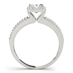 1 CT Square Diamond Halo Engagement Ring