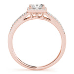14K Rose Gold 1 CT Diamond Halo Engagement Ring