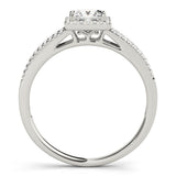 0.75 CT Square Diamond Halo Engagement Ring