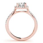 18K Rose Gold 1.16 ctw Diamond Halo Engagement Ring