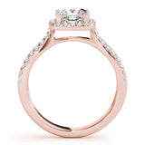 18K Rose Gold 1.16 ctw Diamond Halo Engagement Ring