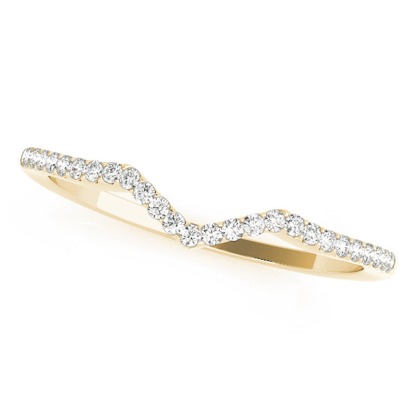 14K Yellow Gold 1/8 CT Diamond Wedding Band