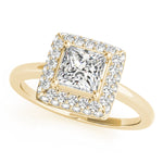 14K Yellow Gold 1.20ctw Diamond Halo Engagement Ring