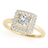 14K Yellow Gold 1.20ctw Diamond Halo Engagement Ring