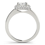 0.75 CT Square Diamond Halo Engagement Ring