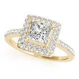 14K Yellow Gold 1.20 ctw Diamond Halo Engagement Ring