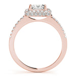 14K Rose Gold 1.20ctw Diamond Halo Engagement Ring