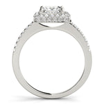14K Gold Princess Diamond Halo Ring