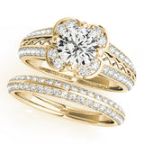 14K Yellow Gold 1 CT Diamond Halo Engagement Ring
