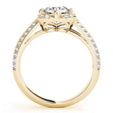 14K Yellow Gold 1 CT Diamond Halo Engagement Ring