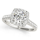 1 CT Round Diamond Halo Engagement Ring