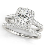 1 CT Round Diamond Halo Engagement Ring