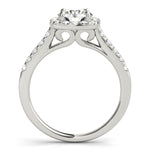 1 CT Round Diamond Halo Engagement Ring
