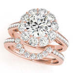 18K Rose Gold 1 ct Diamond Halo Engagement Ring