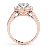 18K Rose Gold 1 ct Diamond Halo Engagement Ring
