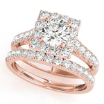 14K Rose Gold 1 ct Diamond Halo Engagement Ring