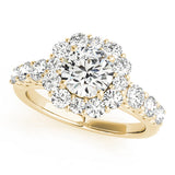 18K Yellow Gold 2 CT Diamond Halo Engagement Ring