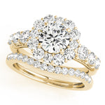 18K Yellow Gold 2 CT Diamond Halo Engagement Ring