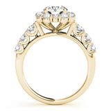 18K Yellow Gold 2 CT Diamond Halo Engagement Ring