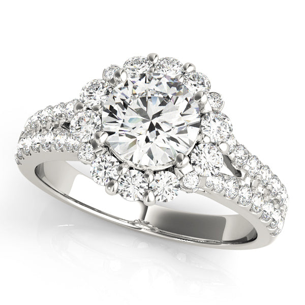 Round Diamond Halo Engagement Ring
