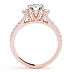 18K Rose Gold 1 CT Diamond Halo Engagement Ring