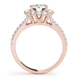 18K Rose Gold 1 CT Diamond Halo Engagement Ring