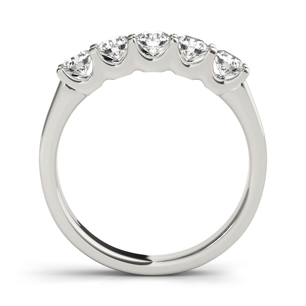 5-Stone Round Diamond Wedding Band