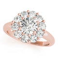 18K Rose Gold 2 CT Diamond Halo Engagement Ring