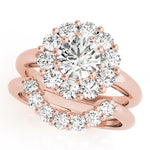 18K Rose Gold 2 CT Diamond Halo Engagement Ring