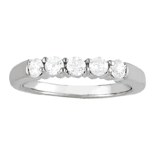 5-Stone Round Diamond Wedding Band