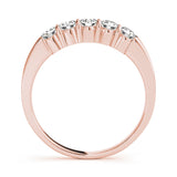 18K Rose Gold 5-Stone Diamond Wedding Ring