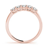 14K Rose Gold 5-Stone Diamond Wedding Ring