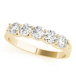 14K Yellow Gold 5-Stone Diamond Wedding Ring