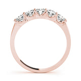 14K Rose Gold 5-Stone Diamond Wedding Ring