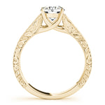 14K Yellow Gold 1ct Round Diamond Solitaire Ring