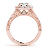18K Rose Gold 1 ct Diamond Halo Engagement Ring