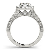 Round Diamond Halo Engagement Ring