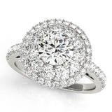 1.0 CT Round Diamond Halo Engagement Ring