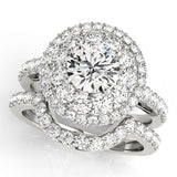 1.0 CT Round Diamond Halo Engagement Ring