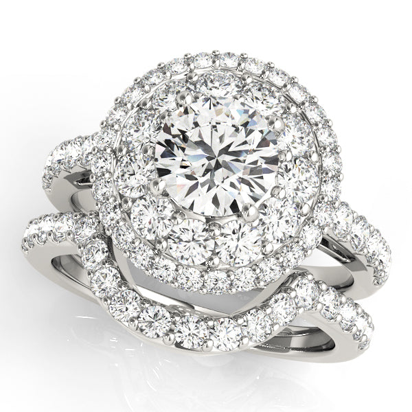 1.0 CT Round Diamond Halo Engagement Ring