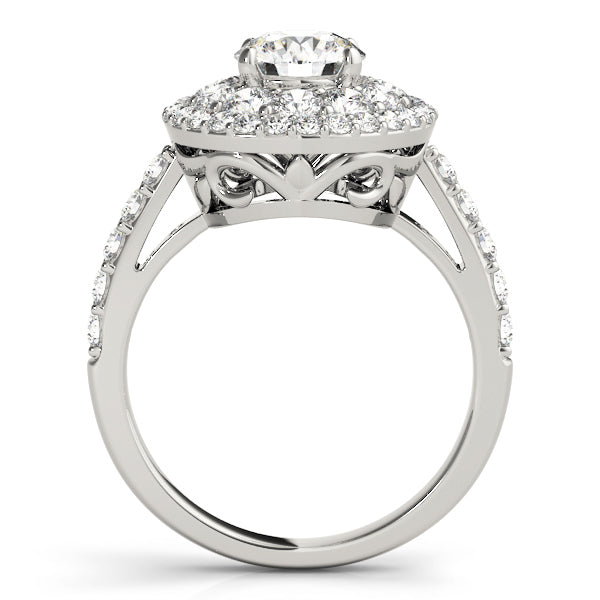 1.0 CT Round Diamond Halo Engagement Ring