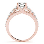 18K Rose Gold 1 ct Diamond Single Row Engagement Ring