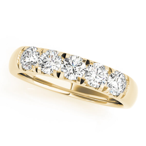18K Yellow Gold 5-Stone Diamond Wedding Ring