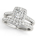 1.0 CT Cushion Diamond Halo Engagement Ring