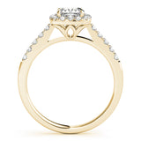 14K Yellow Gold Cushion Diamond Engagement Ring