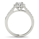 1.0 CT Cushion Diamond Halo Engagement Ring